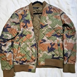Scotch & Soda Quilted Camo Puffer Jacket - Green, Brown, Tan, Navy